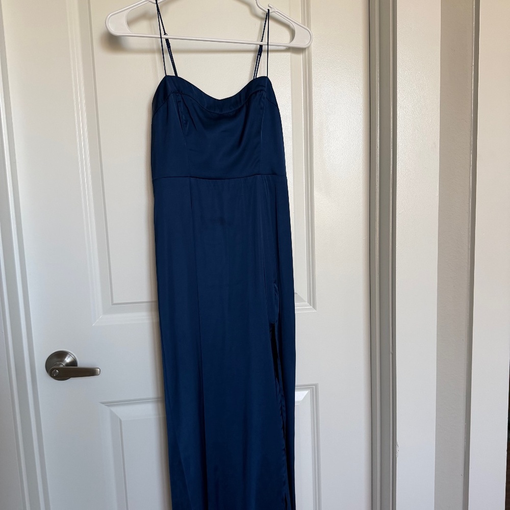 Abercrombie & Fitch Navy Blue Satin Petite Dress – XXSP